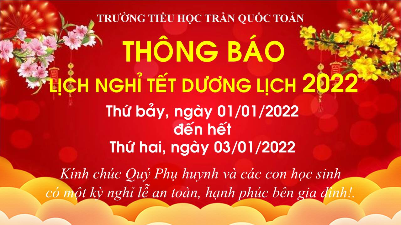 Thông báo nghỉ tết dương lịch