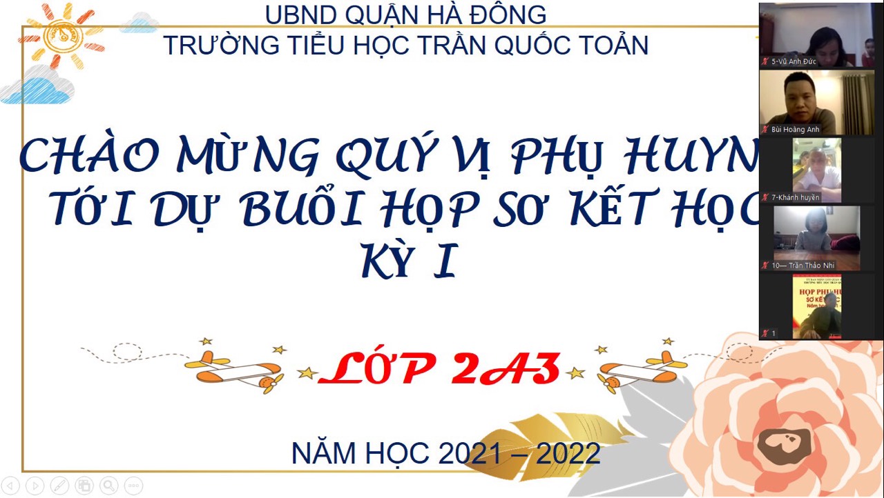Họp Phụ huynh học sinh Sơ kết Học kỳ 1 năm học 2021 - 2022